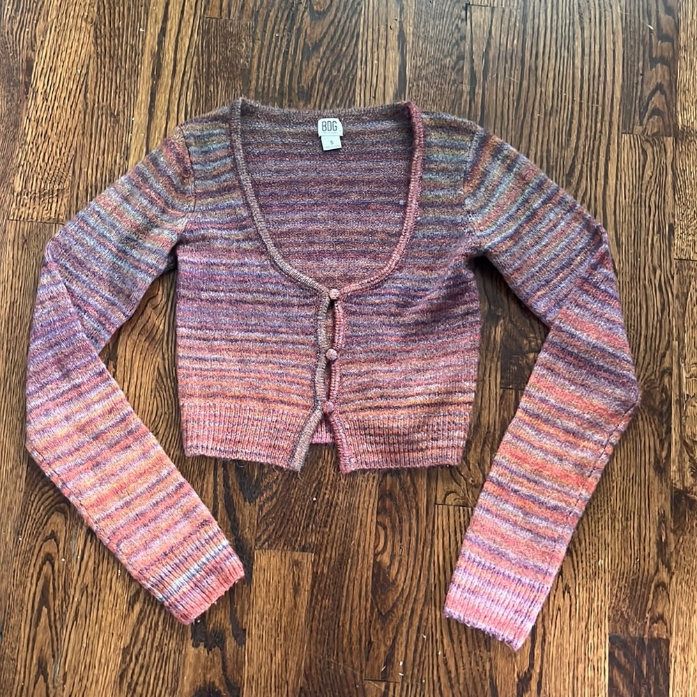 Stripped warm colored cardigan size small